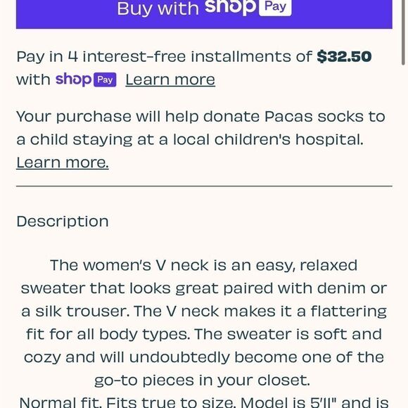 PACAS Purple Alpaca Blend Vneck Sweater Large - Picture 2 of 10